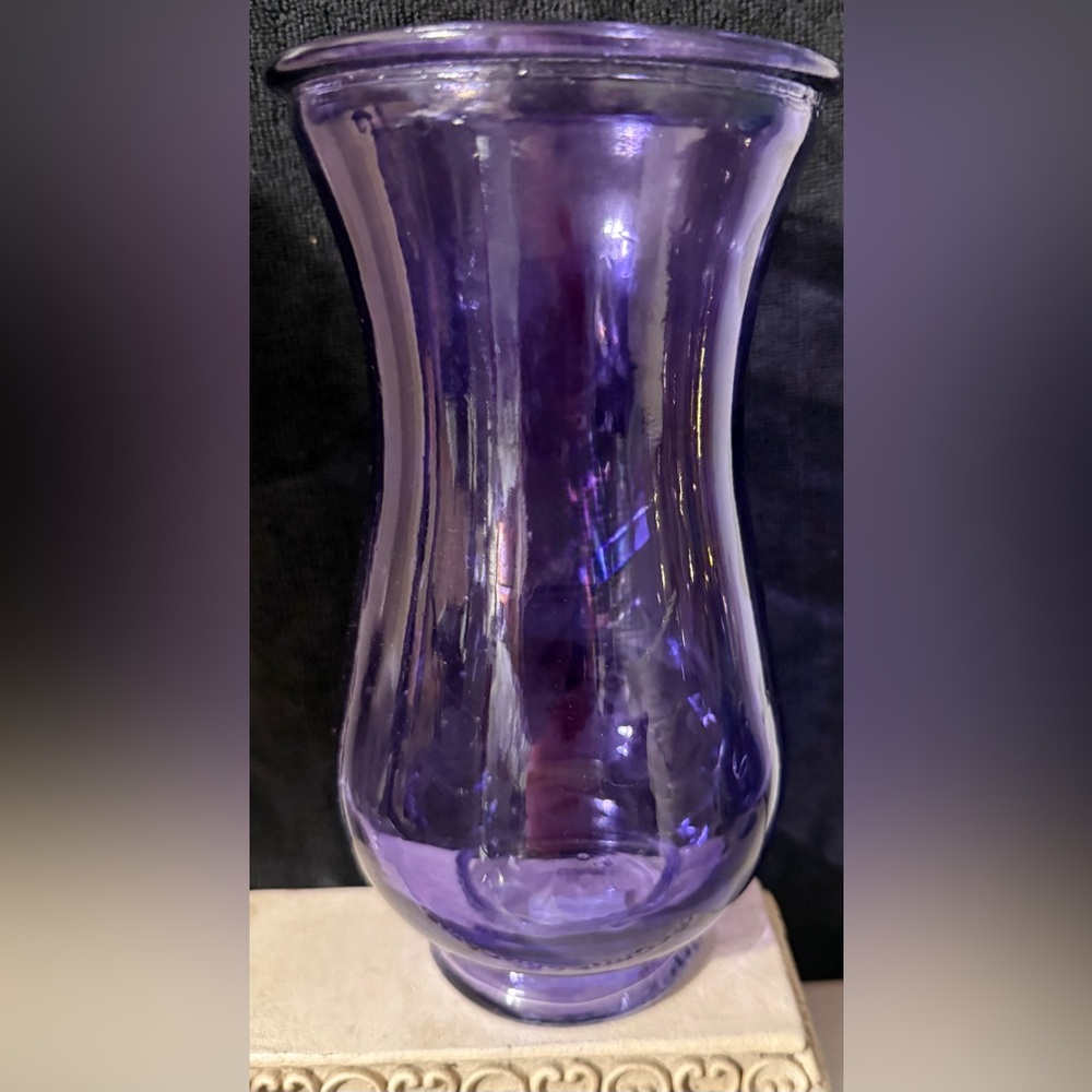 1-800 Flowers 8.75” purple vase.